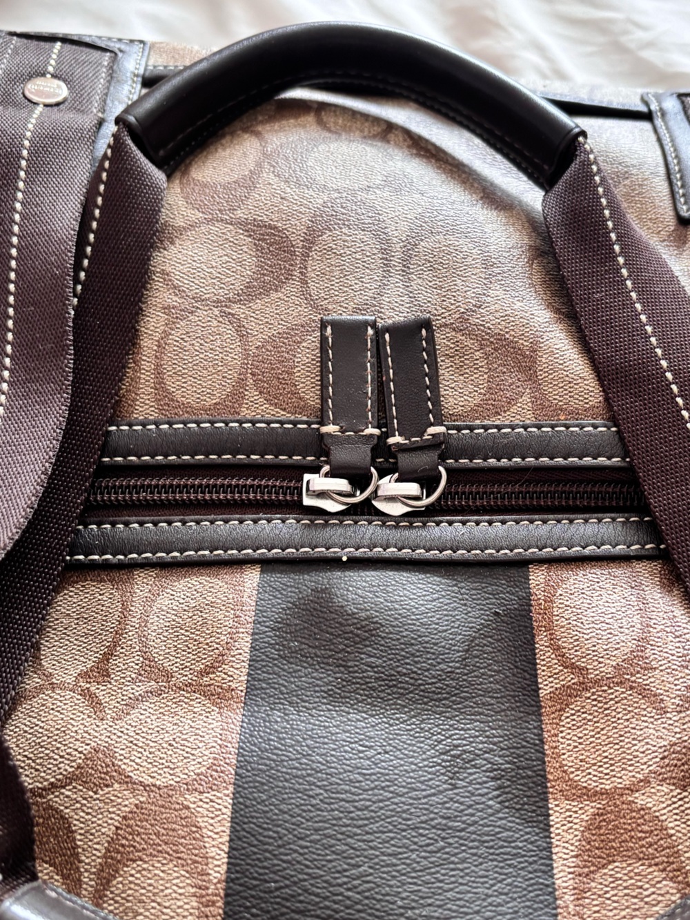 Coach Brown Signature Canvas Duffel Bag - Picture 7 of 13